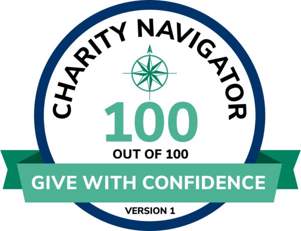 Logotyp Charity Navigator med budskapet "Ge med förtroende"