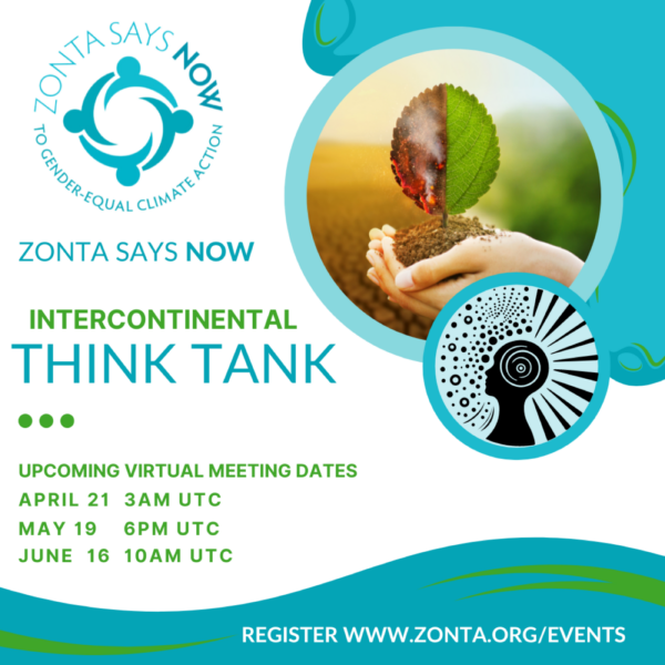 Poster från Zonta Says Now med information om kommande Think Tanks.